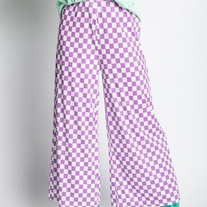 Purple Checkered Kids Pajama Pants